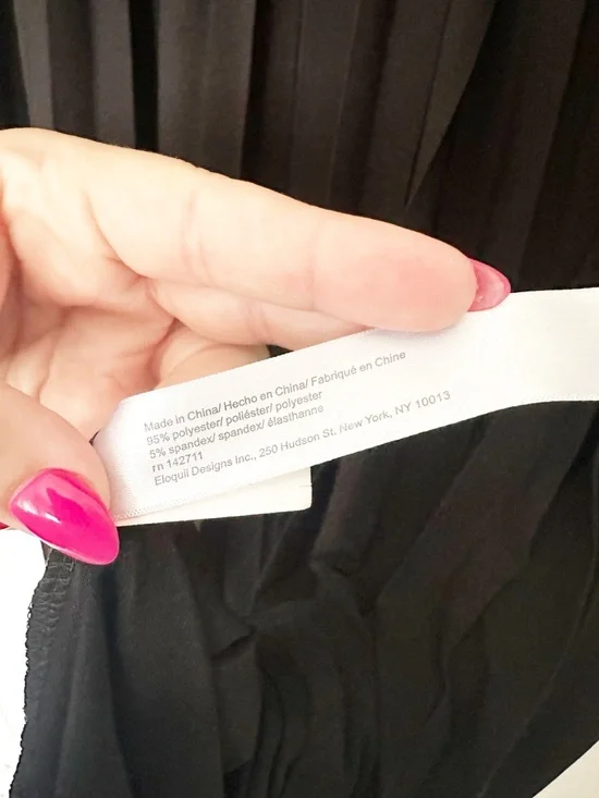 ELOQUII Plus Size Knot Front Pleated Skirt Dress Black 16 - Picture 8 of 11